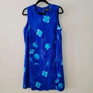 Blue floral midi dress